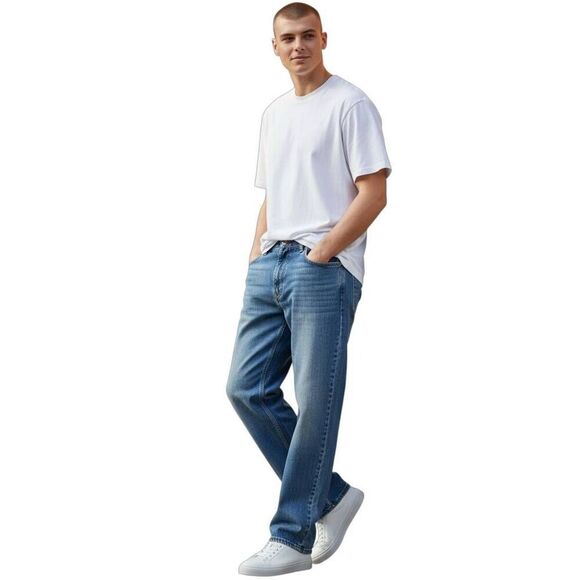 Arizona Jean Company Dark Wash Distressed Blue Denim Jeans - Picture 1 of 8